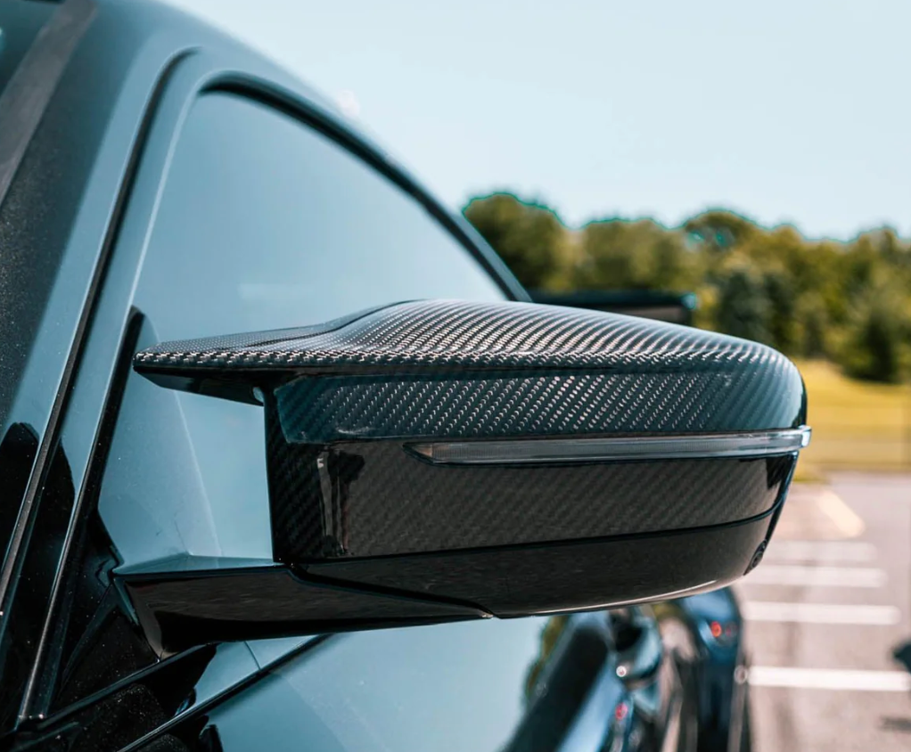 BMW G SERIES M WING MIRROR COVERS IN PRE PREG CARBON FIBRE (G80/G81/G82/G83/G87/G42)